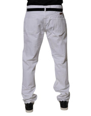 Dolce & Gabbana White Cotton Straight Men Denim Jeans