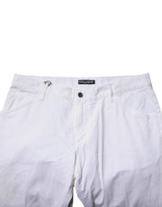 Dolce & Gabbana White Cotton Straight Men Denim Jeans
