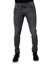 Dolce & Gabbana Dark Gray Cotton Stretch Skinny Denim Jeans