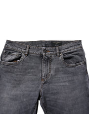 Dolce & Gabbana Dark Gray Cotton Stretch Skinny Denim Jeans