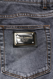 Dolce & Gabbana Dark Gray Cotton Stretch Skinny Denim Jeans