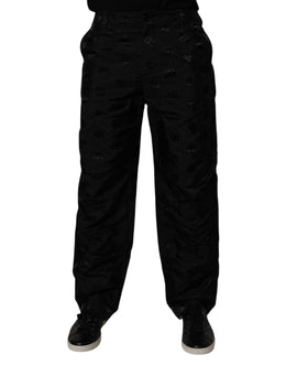 Dolce & Gabbana Black Logo Monogram Straight Pants