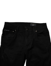 Dolce & Gabbana Black Cotton Stretch Skinny Men Denim Jeans