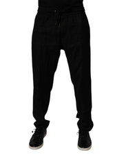 Dolce & Gabbana Black Wool Jogger Sweatpants Pants