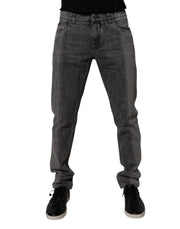 Dolce & Gabbana Two Tone Gray Cotton Denim Jeans