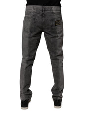 Dolce & Gabbana Two Tone Gray Cotton Denim Jeans