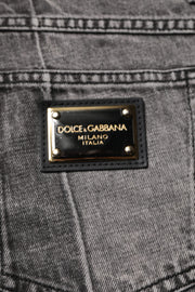 Dolce & Gabbana Two Tone Gray Cotton Denim Jeans