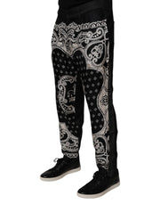 Dolce & Gabbana Black Bandana Cotton Skinny Denim Jeans