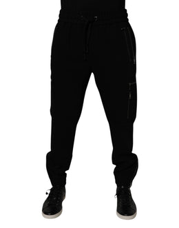 Dolce & Gabbana Black Wool Stretch Jogger Pants