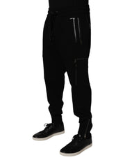 Dolce & Gabbana Black Wool Stretch Jogger Pants
