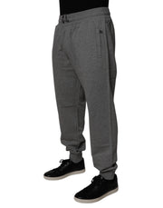 Dolce & Gabbana Gray Logo Cotton Jogger Men Sweatpants Pants