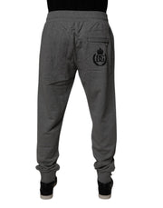 Dolce & Gabbana Gray Logo Cotton Jogger Men Sweatpants Pants