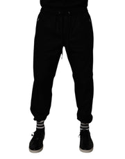Dolce & Gabbana Black Cotton Men Jogger Sweatpants Pants