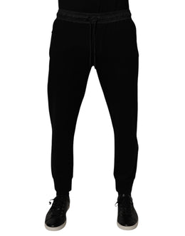 Dolce & Gabbana Black Cotton Blend Men Jogger Sweatpants Pants