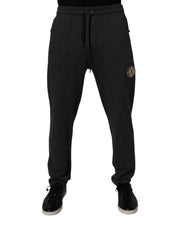 Dolce & Gabbana Dark Gray Logo Cotton Jogger Sweatpants Pants