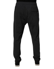 Dolce & Gabbana Dark Gray Logo Cotton Jogger Sweatpants Pants