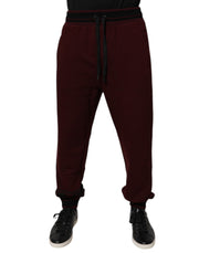Dolce & Gabbana Bordeaux Cotton Jogger Men Sweatpants Pants