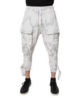 Dolce & Gabbana White Camouflage Cargo Jogger Sweatpants Pants