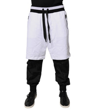 Dolce & Gabbana Black White Cotton Layered Sweatpants Pants
