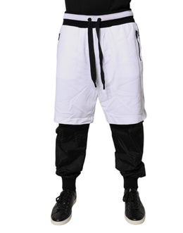 Dolce & Gabbana Black White Cotton Layered Sweatpants Pants