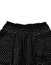 Dolce & Gabbana Black Polka Dot Stripes Cargo Jogger Sweatpants Pants