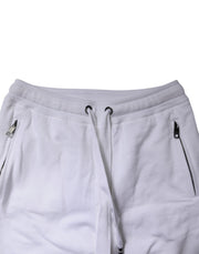 Dolce & Gabbana White Logo Tape Jogger Cotton Sweatpants Pants