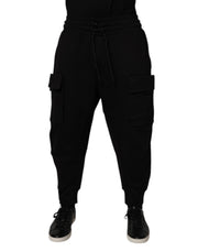 Dolce & Gabbana Black Cotton Men Cargo Jogger Sweatpants Pants