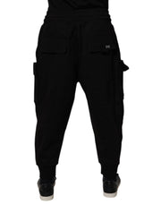 Dolce & Gabbana Black Cotton Men Cargo Jogger Sweatpants Pants