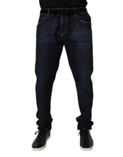 Dolce & Gabbana Dark Blue Cotton Stretch Skinny Denim Jeans