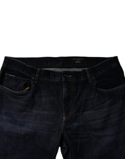 Dolce & Gabbana Dark Blue Cotton Stretch Skinny Denim Jeans