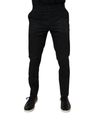 Dolce & Gabbana Black Cotton Stretch Skinny Dress Formal Pants