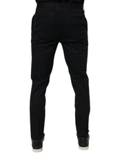 Dolce & Gabbana Black Cotton Stretch Skinny Dress Formal Pants