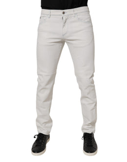 Dolce & Gabbana White Cotton Stretch Skinny Slim Denim Jeans