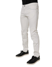 Dolce & Gabbana White Cotton Stretch Skinny Slim Denim Jeans