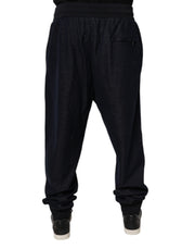 Dolce & Gabbana Black Jacquard Cotton Jogger Sweatpants Pants