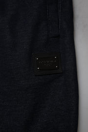 Dolce & Gabbana Black Jacquard Cotton Jogger Sweatpants Pants