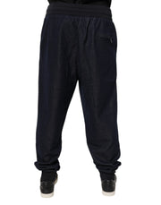 Dolce & Gabbana Black Jacquard Jogger Men Sweatpants Pants
