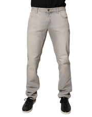 Dolce & Gabbana Light Gray Cotton Skinny Denim Jeans
