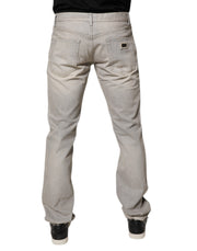 Dolce & Gabbana Light Gray Cotton Skinny Denim Jeans