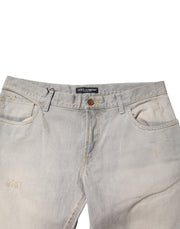 Dolce & Gabbana Light Gray Cotton Skinny Denim Jeans