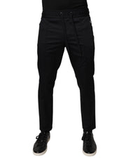Dolce & Gabbana Dark Blue Cotton Men Jogger Sweatpants Pants