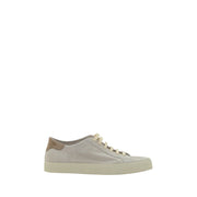 Brunello Cucinelli Cream White Leather Sneakers