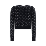 Marine Serre Black Viscose Cardigan