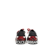 Dolce & Gabbana Black And White Leather Low Top Sneakers