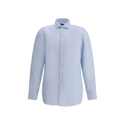 Finamore Light Blue Linen Dress Shirt