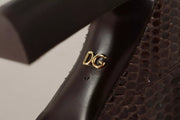 Dolce & Gabbana Brown Exotic Leather Heels High Boots Shoes