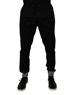 Dolce & Gabbana Black Cotton Stretch Jogger Sweatpants Pants