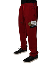 Dolce & Gabbana Red Logo Tape Cotton Jogger Sweatpants Pants