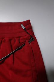 Dolce & Gabbana Red Logo Tape Cotton Jogger Sweatpants Pants