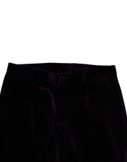 Dolce & Gabbana Violet Velvet Cotton Men Dress Formal Pants